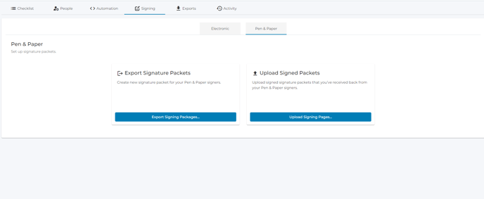 Click on Signing Tab and click "Upload Signed Packets".