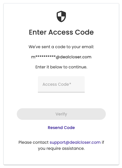 Enter Access Code