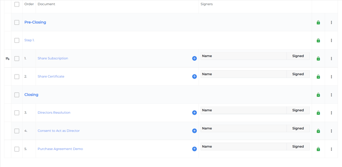 If you did not clone any documents from your previous project, the document rows in your checklist are now place holders and require documents to be uploaded. 