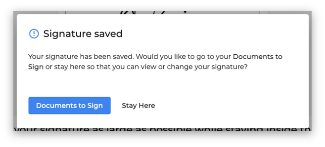 Click “Documents to Sign”.